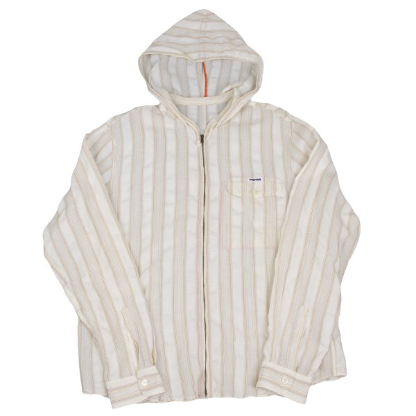 Papas Striped Hooded Shirt Off-White Size 50L