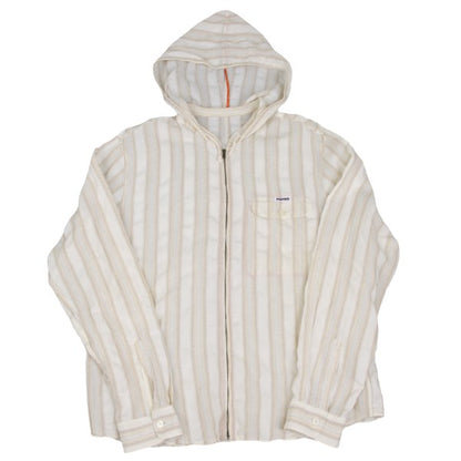 Papas Striped Hooded Shirt Off-White Size 50L