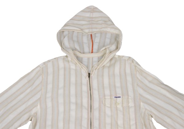 Papas Striped Hooded Shirt Off-White Size 50L