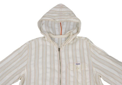 Papas Striped Hooded Shirt Off-White Size 50L
