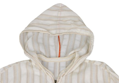 Papas Striped Hooded Shirt Off-White Size 50L