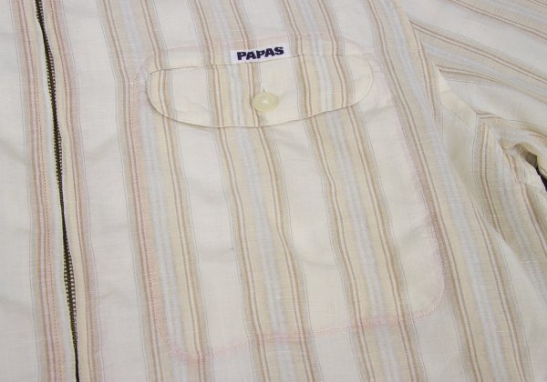 Papas Striped Hooded Shirt Off-White Size 50L