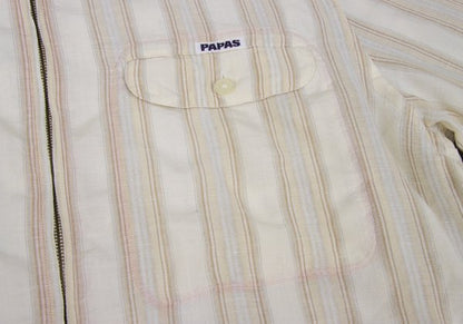 Papas Striped Hooded Shirt Off-White Size 50L