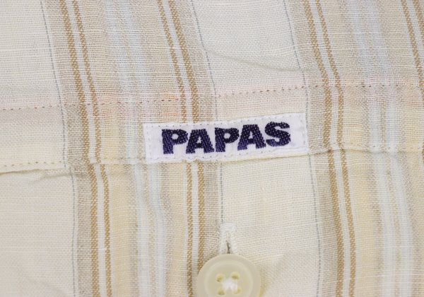 Papas Striped Hooded Shirt Off-White Size 50L