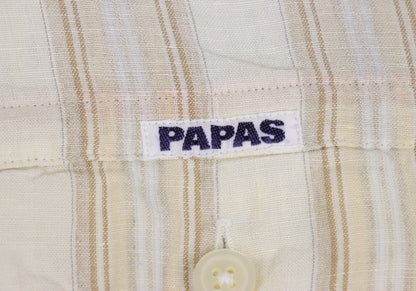 Papas Striped Hooded Shirt Off-White Size 50L