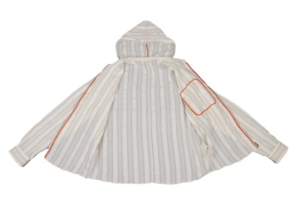 Papas Striped Hooded Shirt Off-White Size 50L