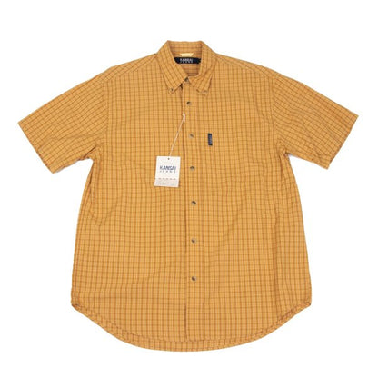 KANSAI JEANS Cotton Check Short Sleeve Shirt Camel Size M