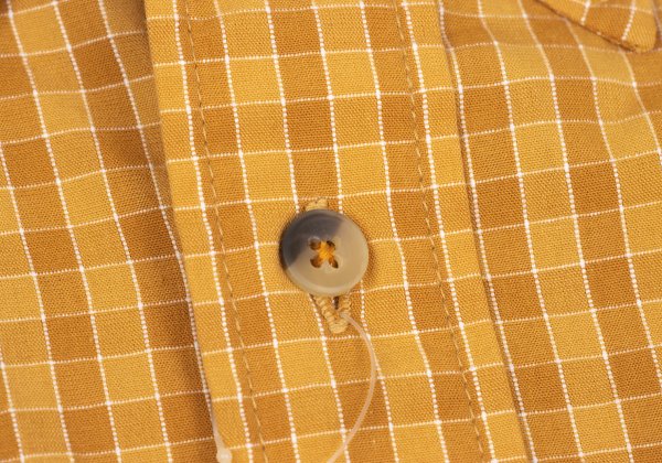 KANSAI JEANS Cotton Check Short Sleeve Shirt Camel Size M