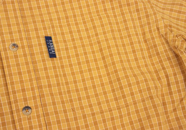 KANSAI JEANS Cotton Check Short Sleeve Shirt Camel Size M