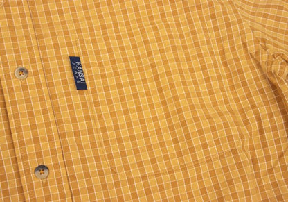 KANSAI JEANS Cotton Check Short Sleeve Shirt Camel Size M