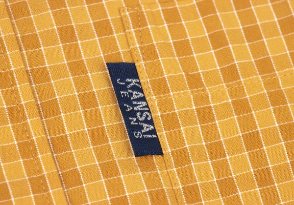 KANSAI JEANS Cotton Check Short Sleeve Shirt Camel Size M
