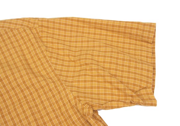 KANSAI JEANS Cotton Check Short Sleeve Shirt Camel Size M