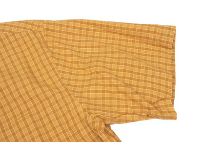 KANSAI JEANS Cotton Check Short Sleeve Shirt Camel Size M
