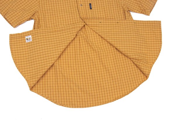 KANSAI JEANS Cotton Check Short Sleeve Shirt Camel Size M