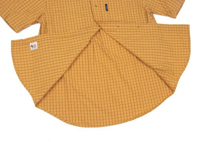 KANSAI JEANS Cotton Check Short Sleeve Shirt Camel Size M