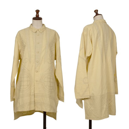 Issey Miyake ASHA BY MDS Cotton Embroidery Long Shirt Size M