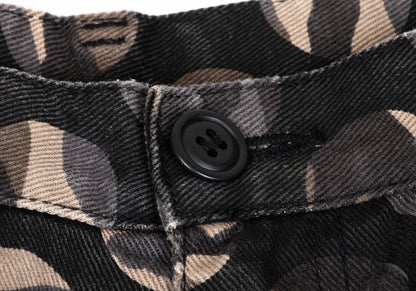 COMME des GARCONS HOMME PLUS Black Camo Cropped Pants Size S