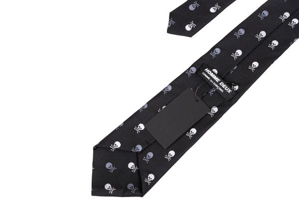 COMME des GARCONS HOMME DEUX Skull Jacquard Silk Tie Black
