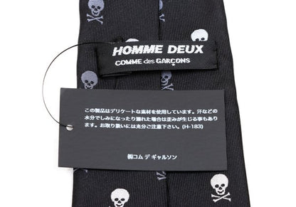 COMME des GARCONS HOMME DEUX Skull Jacquard Silk Tie Black