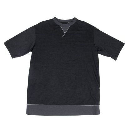 Y-3 Gray Hem Zigzag Stitch T-Shirt Size S