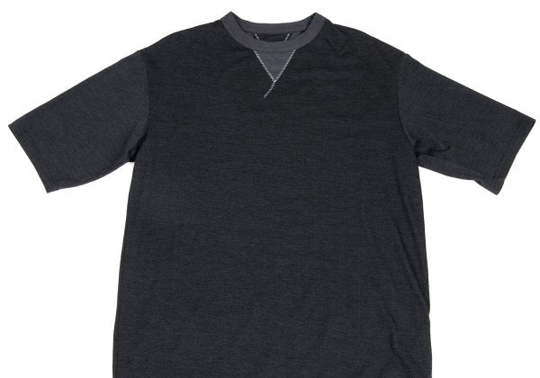 Y-3 Gray Hem Zigzag Stitch T-Shirt Size S