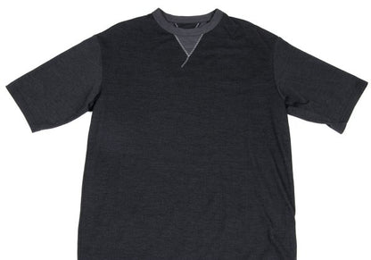 Y-3 Gray Hem Zigzag Stitch T-Shirt Size S