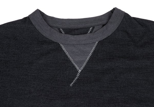 Y-3 Gray Hem Zigzag Stitch T-Shirt Size S