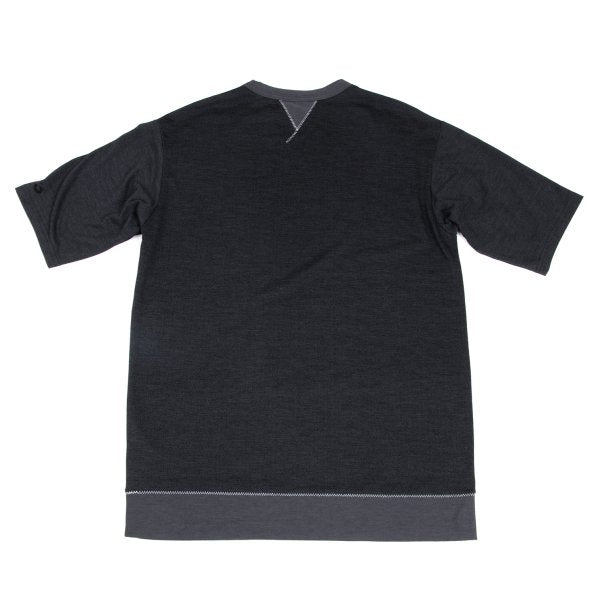 Y-3 Gray Hem Zigzag Stitch T-Shirt Size S