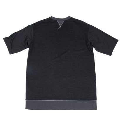 Y-3 Gray Hem Zigzag Stitch T-Shirt Size S