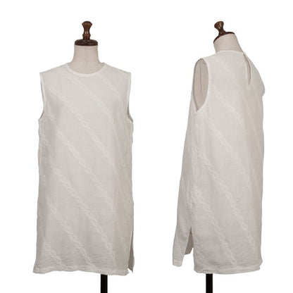 Issey Miyake ASHA BY MDS Bias Embroidered Stripe Top Size M
