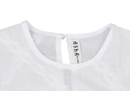 Issey Miyake ASHA BY MDS Bias Embroidered Stripe Top Size M