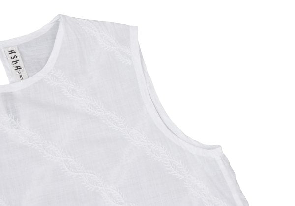 Issey Miyake ASHA BY MDS Bias Embroidered Stripe Top Size M