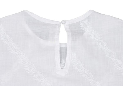 Issey Miyake ASHA BY MDS Bias Embroidered Stripe Top Size M