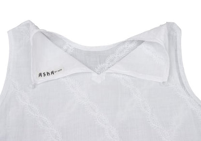 Issey Miyake ASHA BY MDS Bias Embroidered Stripe Top Size M