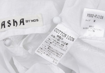 Issey Miyake ASHA BY MDS Bias Embroidered Stripe Top Size M