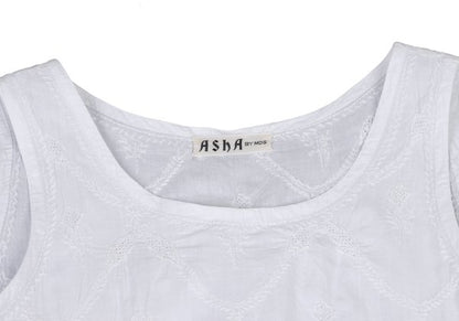Issey Miyake ASHA BY MDS Cotton Embroidered Tank Top Size M