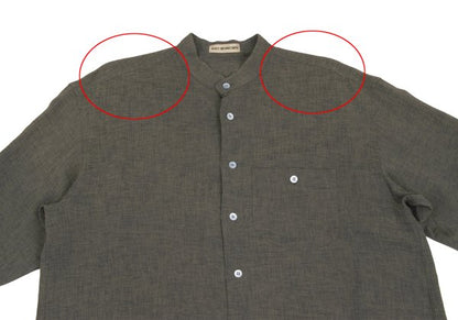 ISSEY MIYAKE MEN 97SS Mao Collar Shirt Green Size L