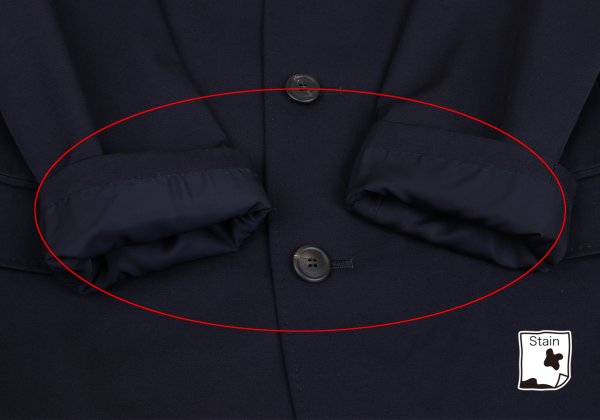ISSEY MIYAKE MEN 96AW Wool Mao Collar Jacket Navy Size M