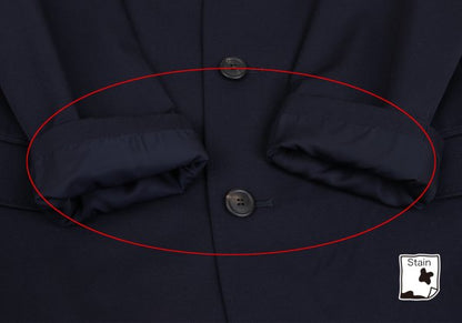 ISSEY MIYAKE MEN 96AW Wool Mao Collar Jacket Navy Size M