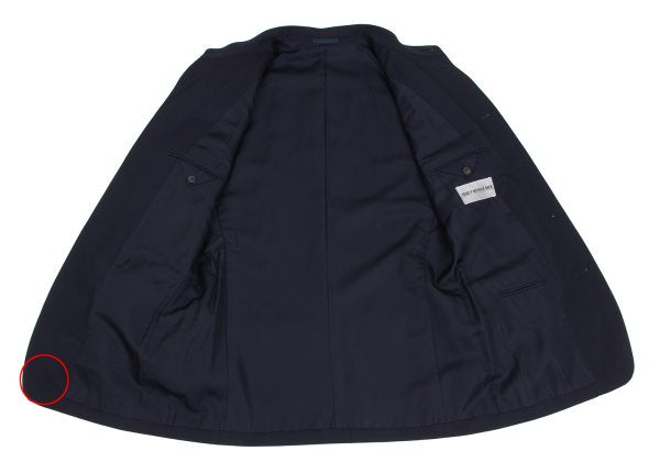 ISSEY MIYAKE MEN 96AW Wool Mao Collar Jacket Navy Size M
