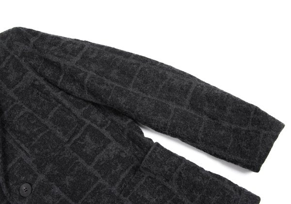 ISSEY MIYAKE MEN 16AW Wool Check Jacket Gray Size 1