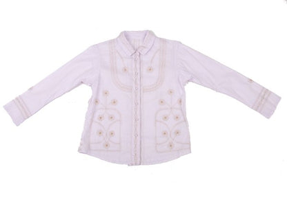 ISSEY MIYAKE HaaT Graphic Embroidery Light Purple Blouse Size 2