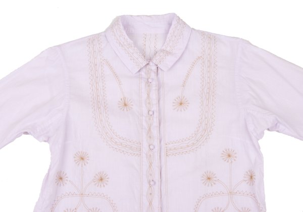 ISSEY MIYAKE HaaT Graphic Embroidery Light Purple Blouse Size 2
