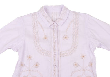 ISSEY MIYAKE HaaT Graphic Embroidery Light Purple Blouse Size 2
