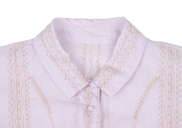 ISSEY MIYAKE HaaT Graphic Embroidery Light Purple Blouse Size 2