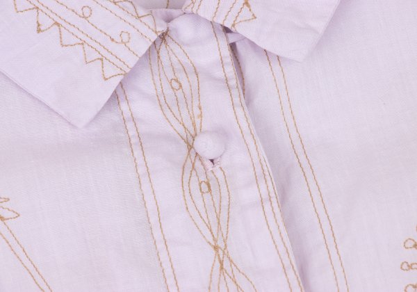 ISSEY MIYAKE HaaT Graphic Embroidery Light Purple Blouse Size 2