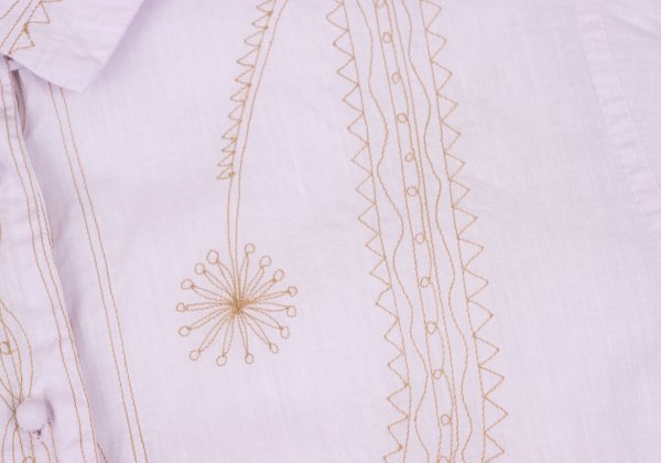 ISSEY MIYAKE HaaT Graphic Embroidery Light Purple Blouse Size 2