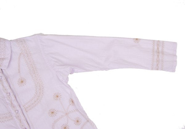 ISSEY MIYAKE HaaT Graphic Embroidery Light Purple Blouse Size 2