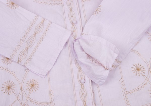 ISSEY MIYAKE HaaT Graphic Embroidery Light Purple Blouse Size 2