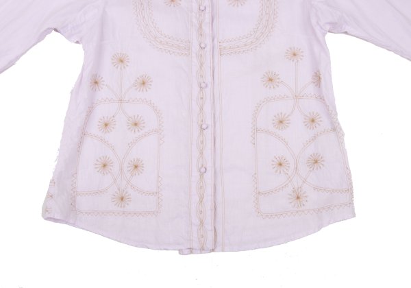 ISSEY MIYAKE HaaT Graphic Embroidery Light Purple Blouse Size 2